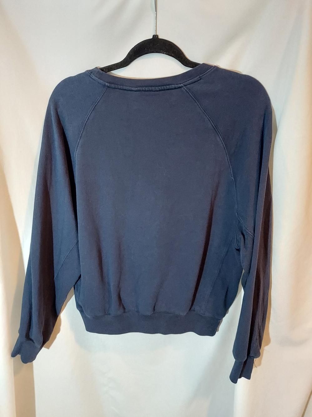 J Crew Navy Blue Orange Après Ski 100 % Cotton Crew Neck Sweatshirt Size M - Picture 2 of 8